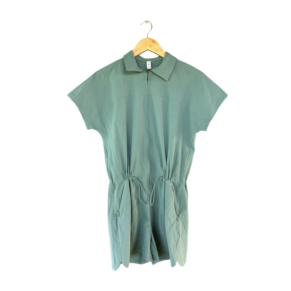 Lululemon Womens Stretch Rib Romper in Tidewater Teal Size 2